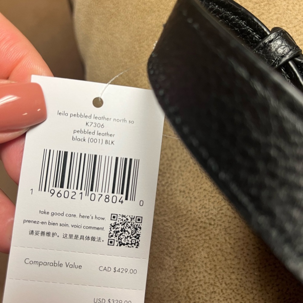 Kate Spade Leila North South Top Zip Crossbody Black Leather - Picture 6 of 8